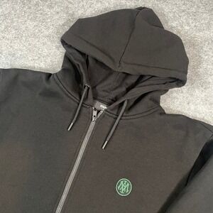 Mavi Mens Full Zip Hoodie Large Embroidered Logo Fleece Black